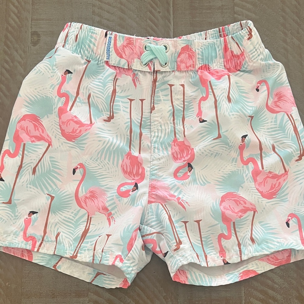 Ruggedbutts Flamingo Print Toddler 3T Boy Swim Shorts